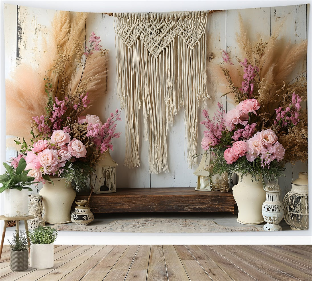 Rustic Boho Macrame Decor Backdrop UK RR8-416