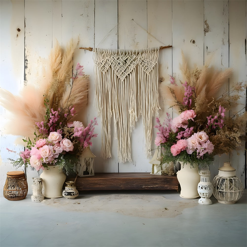 Rustic Boho Macrame Decor Backdrop UK RR8-416