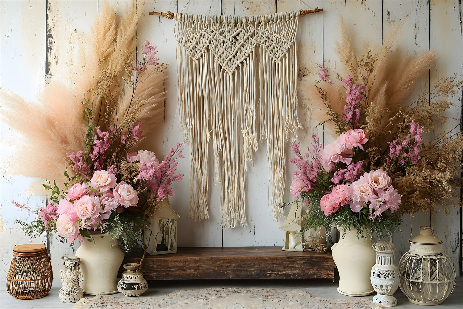 Rustic Boho Macrame Decor Backdrop UK RR8-416