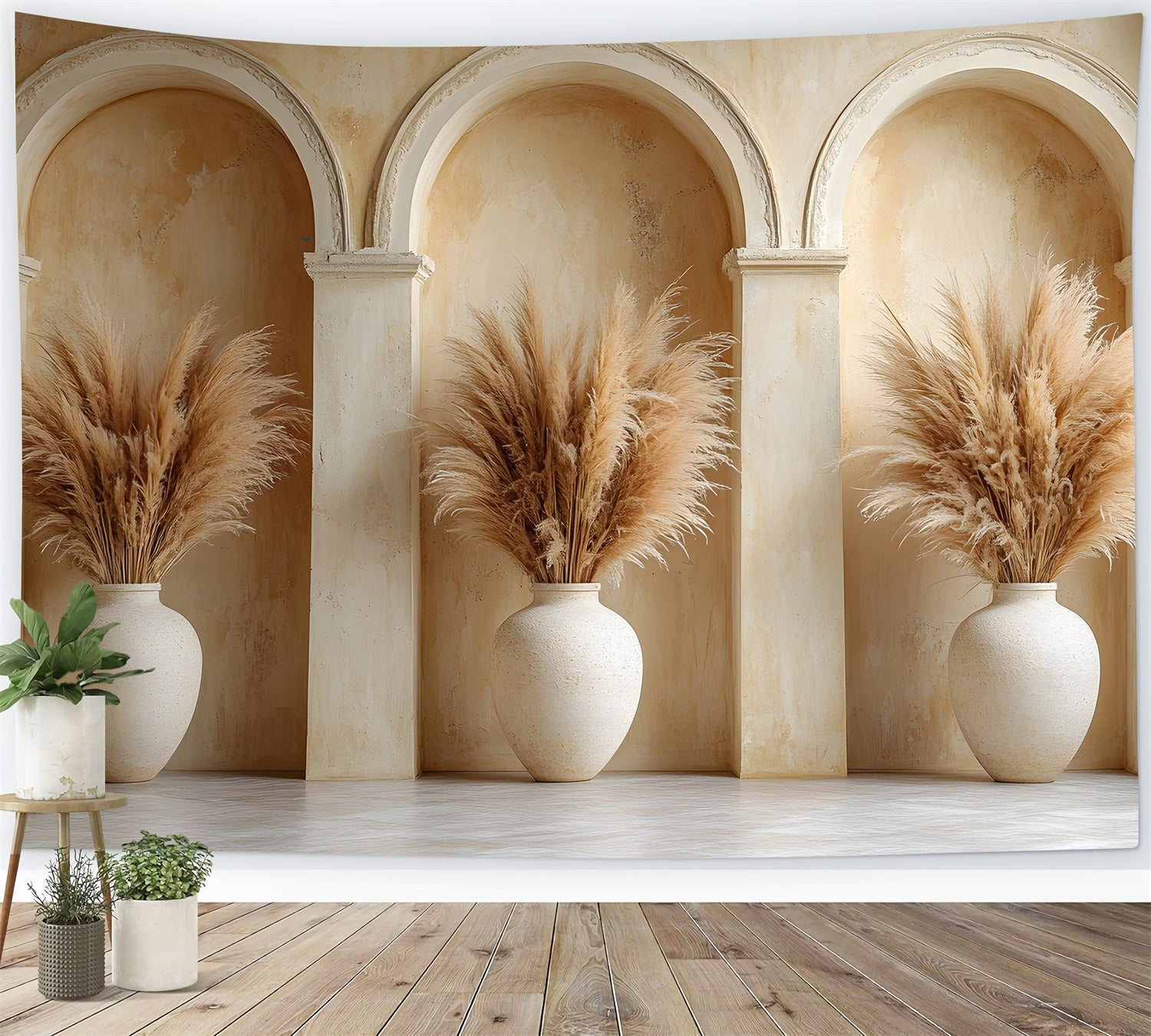 Elegant Pampas Arched Vase Boho Backdrop UK RR8-417