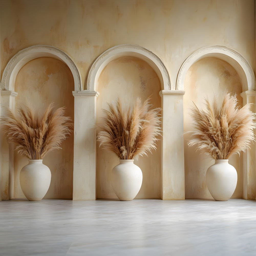 Elegant Pampas Arched Vase Boho Backdrop UK RR8-417