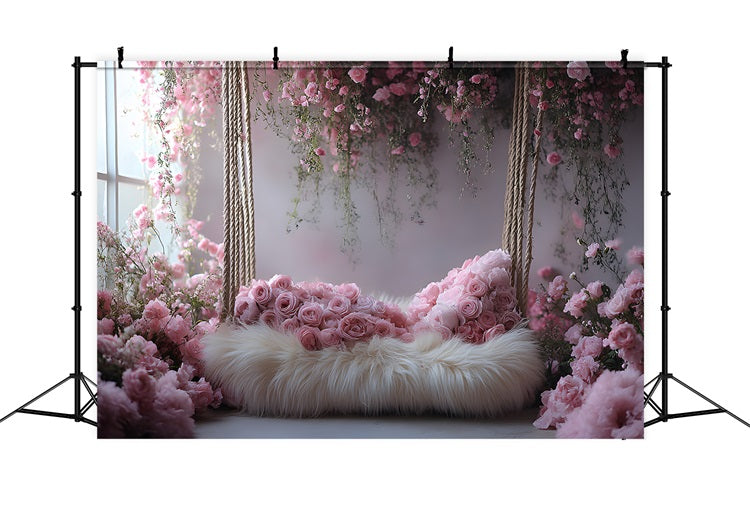 Romantic Floral Boho Swing Backdrop UK RR8-429