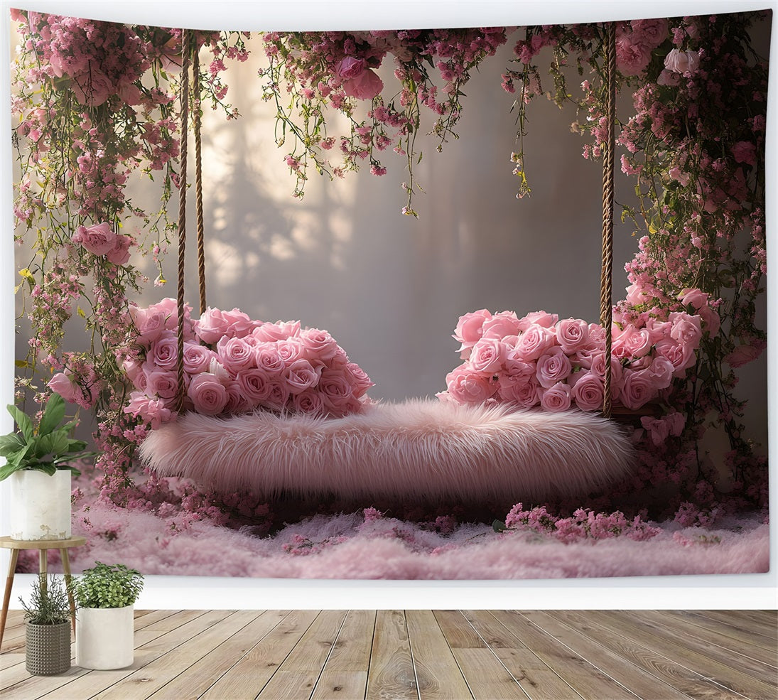 Pink Rose Swing Bohemian Backdrop UK RR8-430