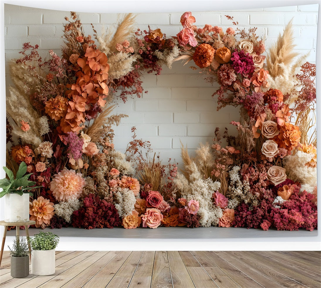 Bohemian Autumn Wreath Backdrop UK RR8-431