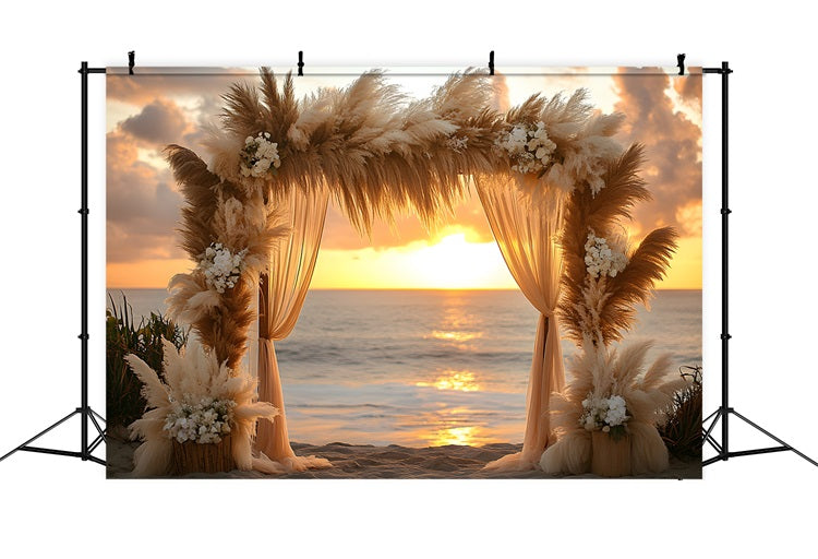 Beach Sunset Arch Bohemian Backdrop UK RR8-433