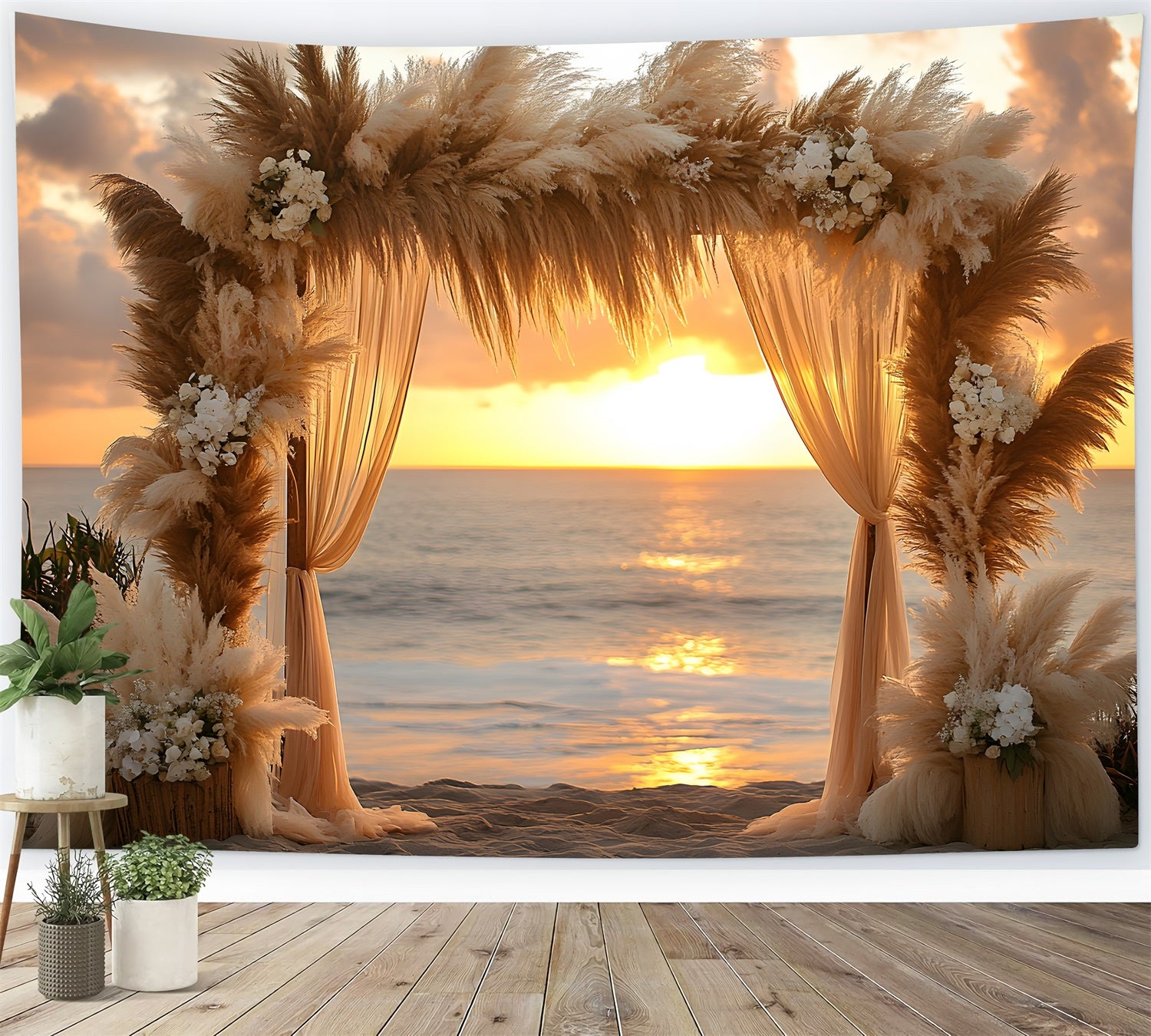 Beach Sunset Arch Bohemian Backdrop UK RR8-433