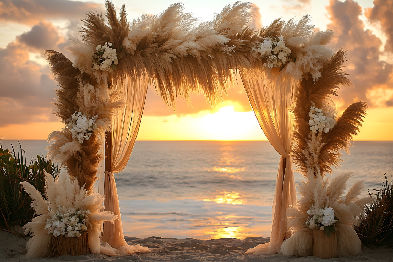 Beach Sunset Arch Bohemian Backdrop UK RR8-433