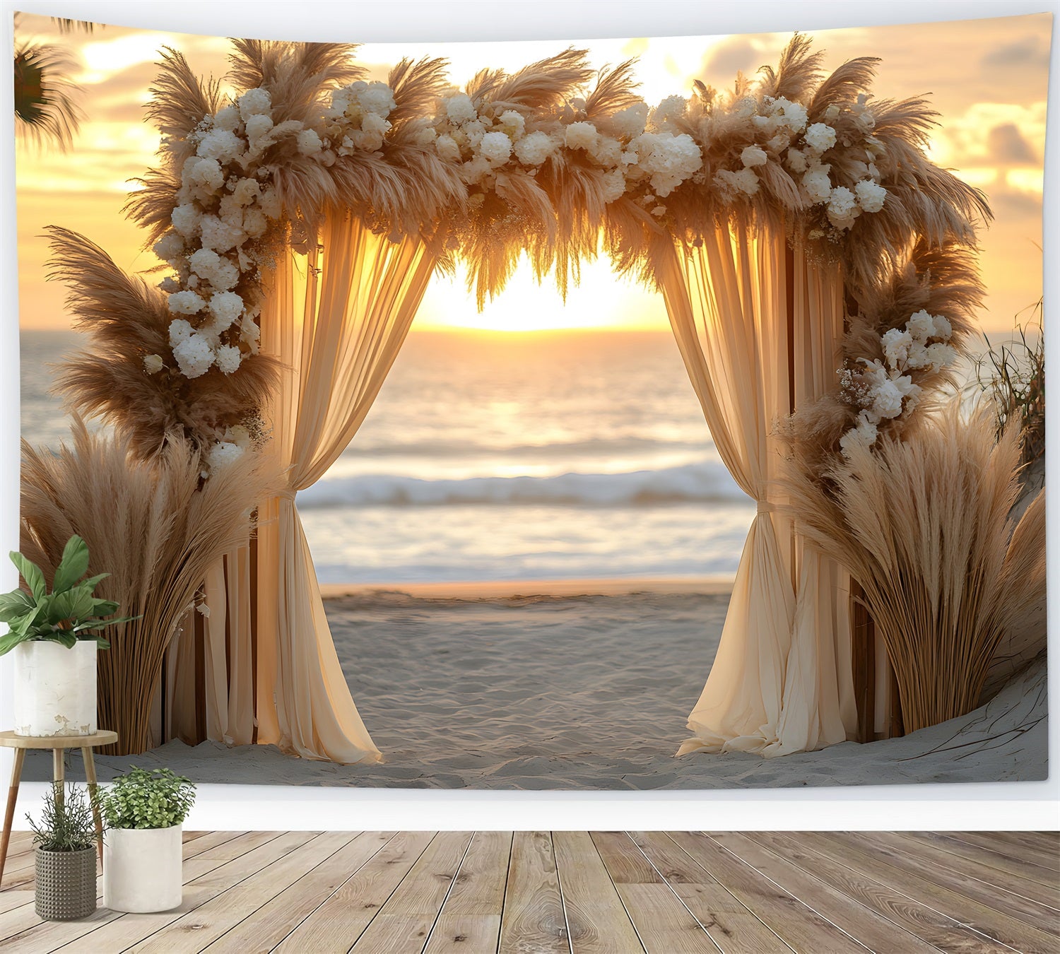 Beach Wedding Arch Bohemian Backdrop UK RR8-434