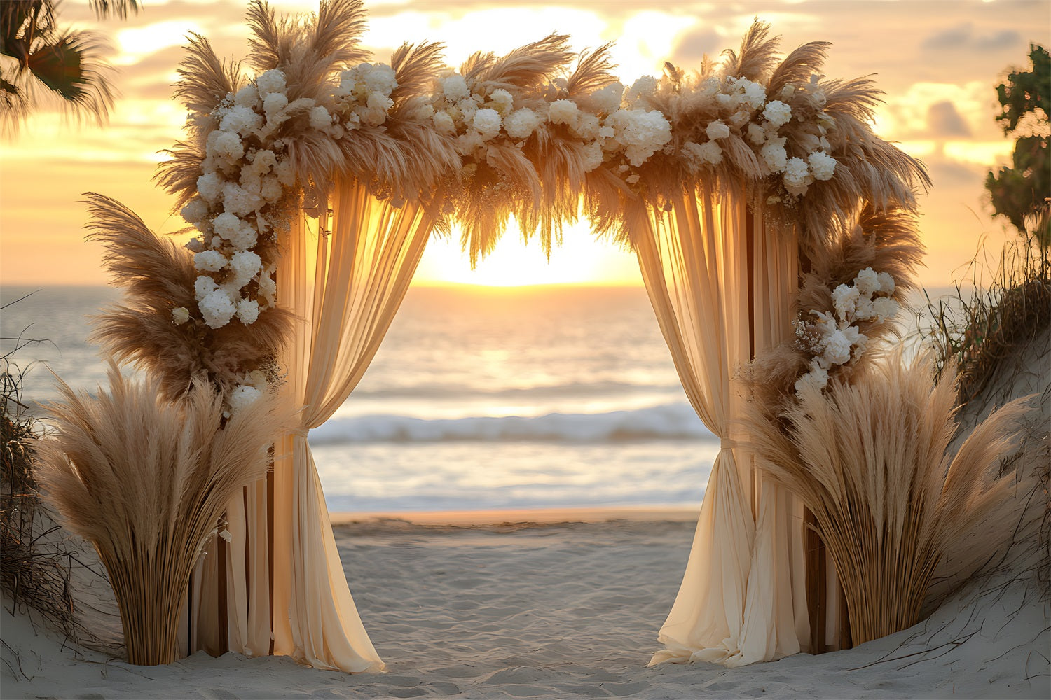 Beach Wedding Arch Bohemian Backdrop UK RR8-434