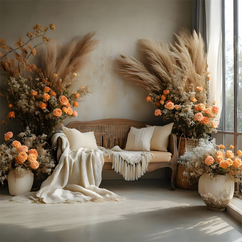 Autumn Floral Sofa Bohemian Backdrop UK RR8-435