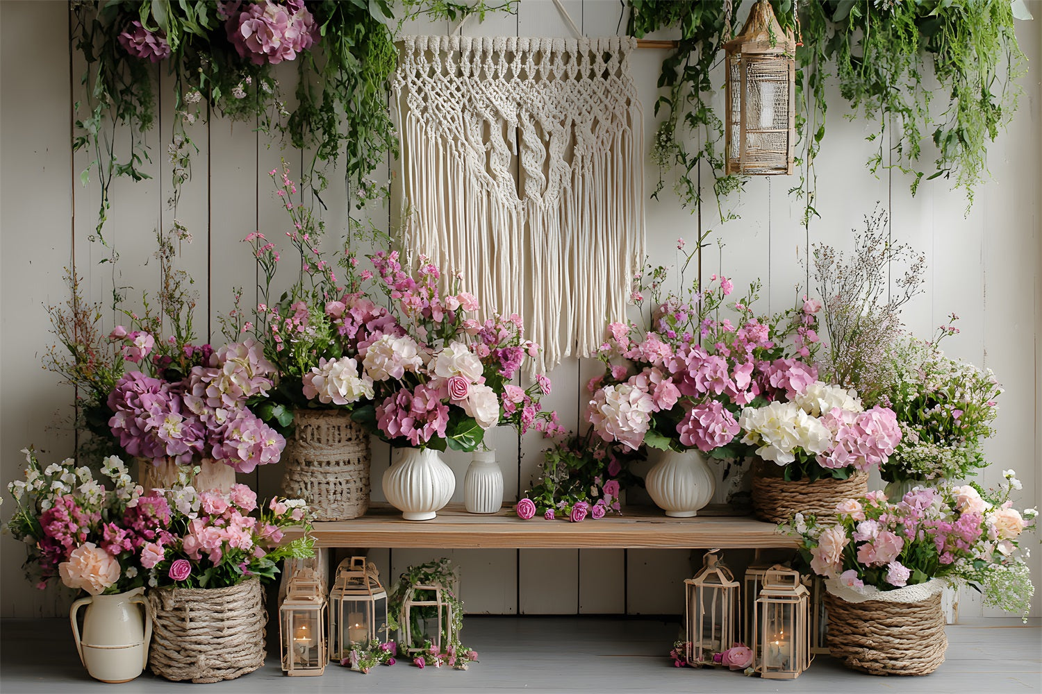 Bohemian Floral Wall Decor Backdrop UK RR8-436