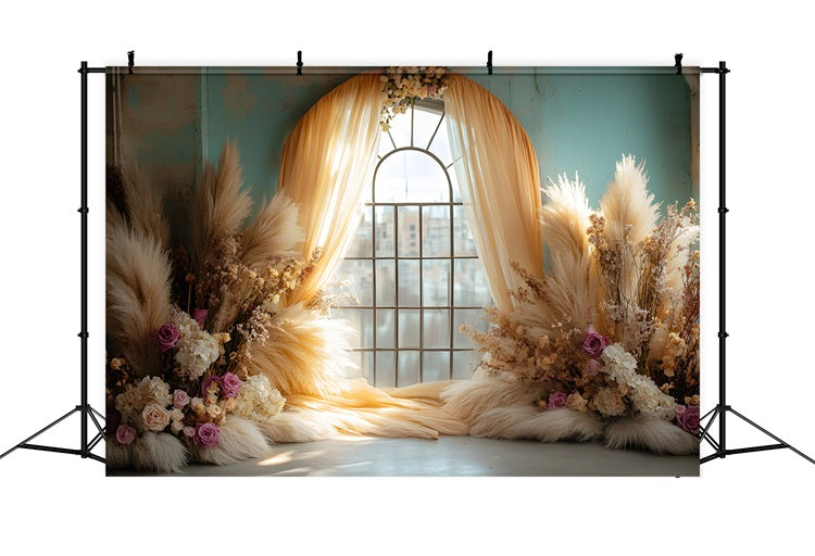 Sunset Window Curtain Bohemian Backdrop UK RR8-437