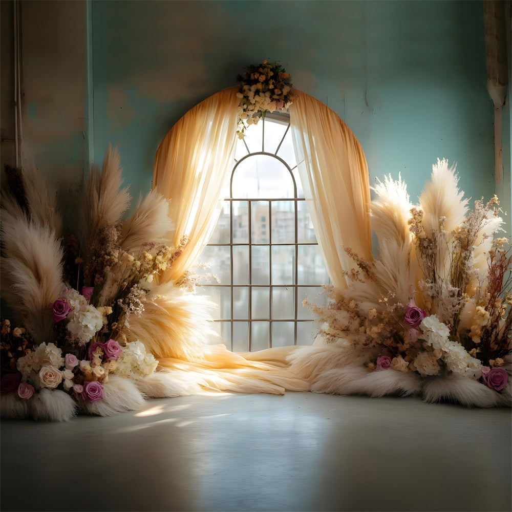 Sunset Window Curtain Bohemian Backdrop UK RR8-437