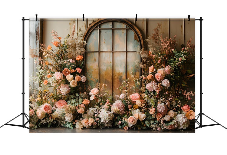 Rustic Charm Pampas Flowers Boho Backdrop UK RR8-439