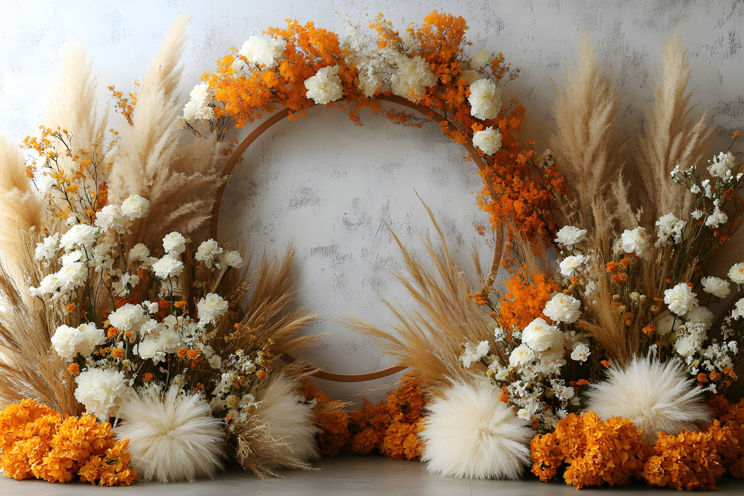 Rustic Bohemian Pampas Floral Backdrop UK RR8-445