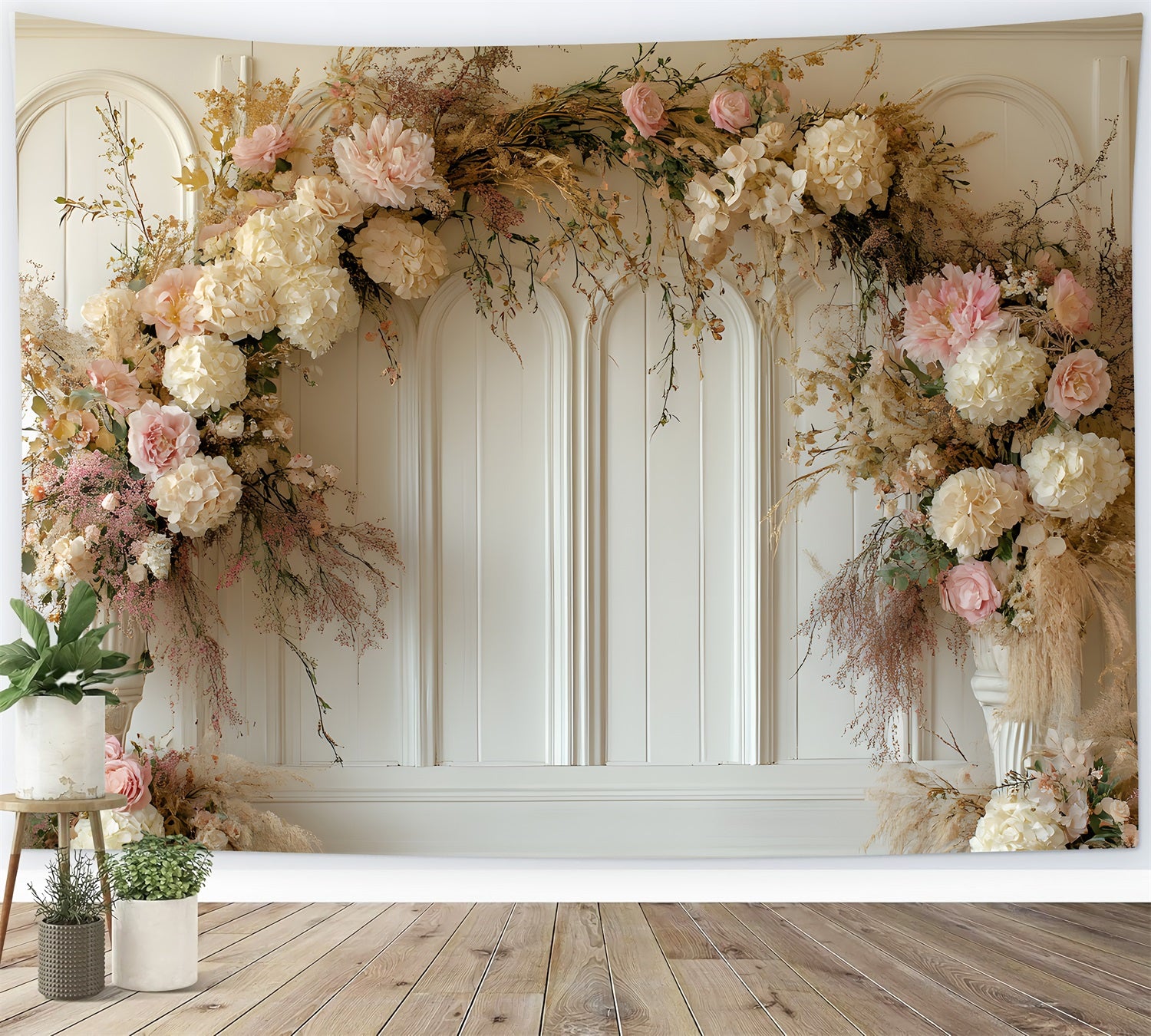 Vintage Floral Boho Romance Backdrop UK RR8-446