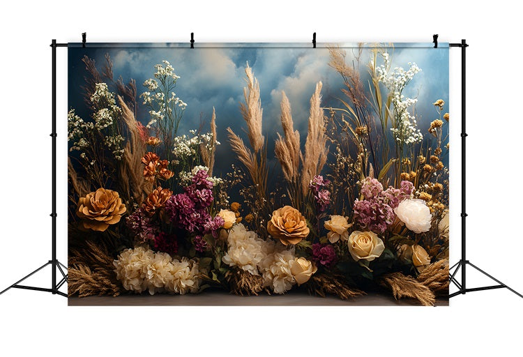 Moody Floral Boho Dreamscape Backdrop UK RR8-448