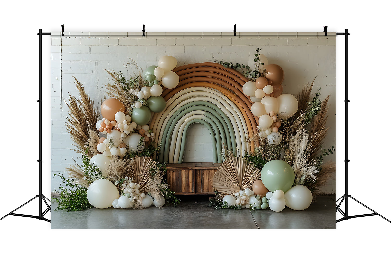 Pastel Boho Balloon Arch Backdrop UK RR8-459