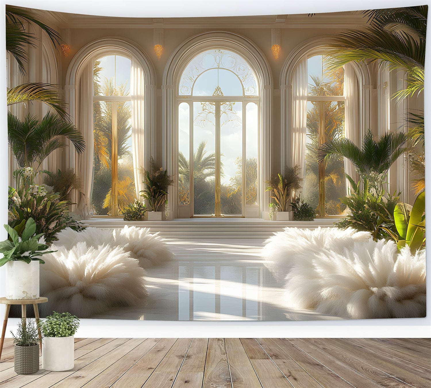 Sunlit Gorgeous Boho Greenhouse Backdrop UK RR8-464