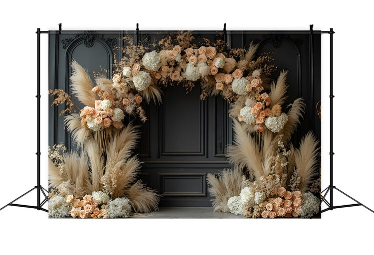 Moody Bohemian Floral Arch Backdrop UK RR8-466