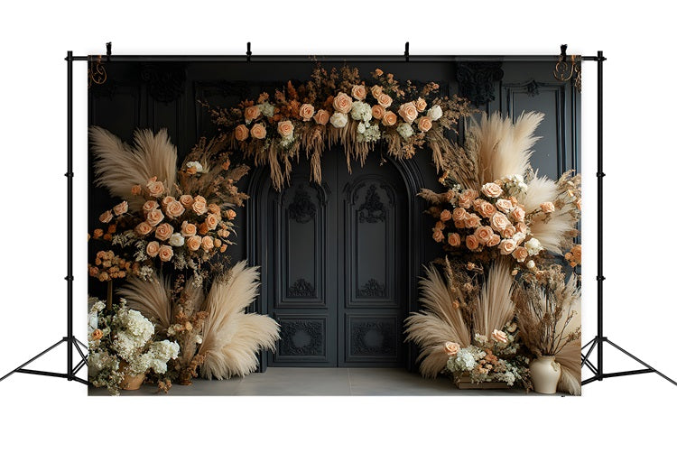 Bohemian Vintage Floral Arch Backdrop UK RR8-467