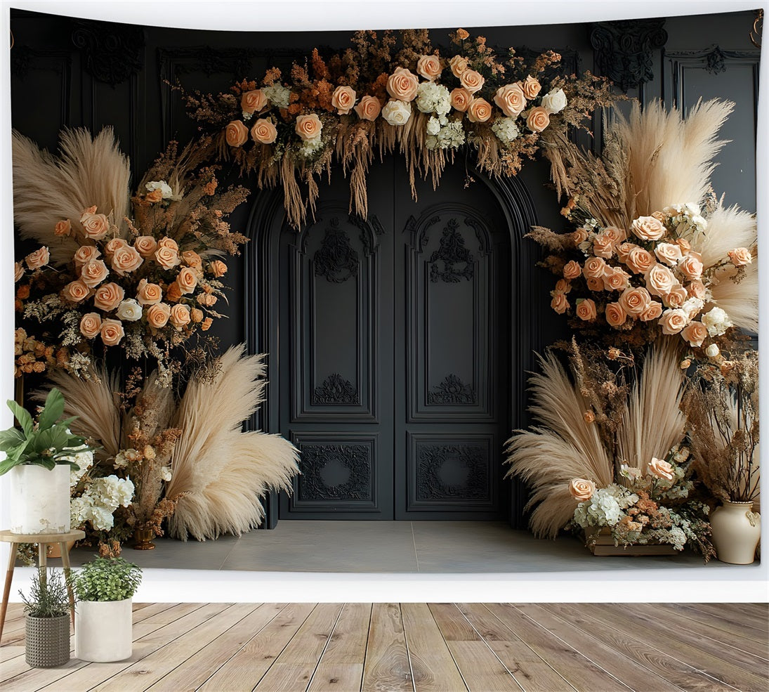 Bohemian Vintage Floral Arch Backdrop UK RR8-467