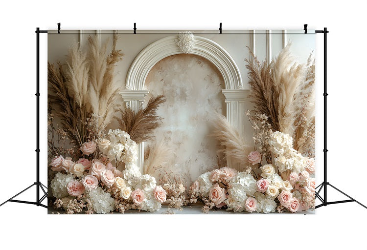 Bohemian Chic Floral Arch Backdrop UK RR8-470