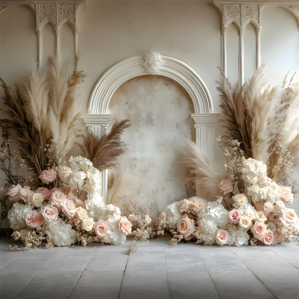 Bohemian Chic Floral Arch Backdrop UK RR8-470