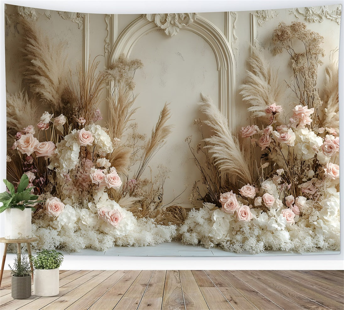 Boho Luxurious Floral Oasis Backdrop UK RR8-471