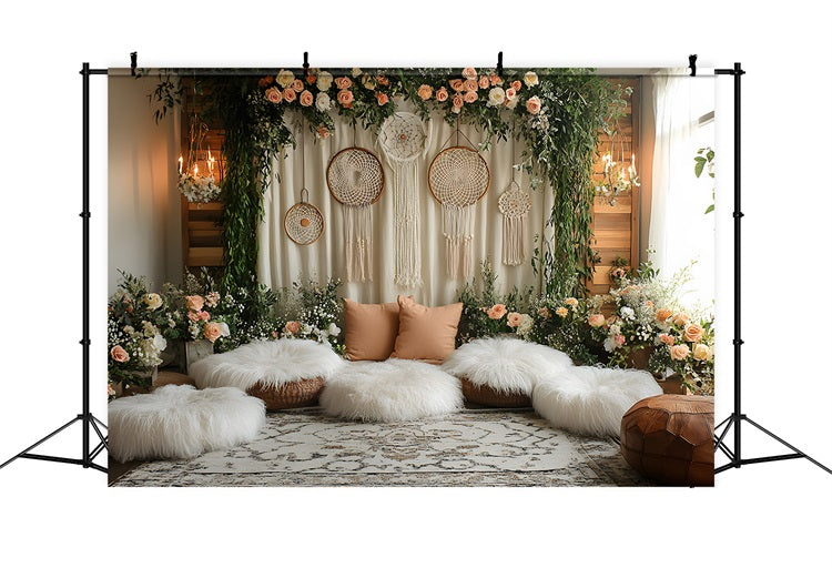 Bohemian Living Room Dreamcatcher Backdrop UK RR8-478