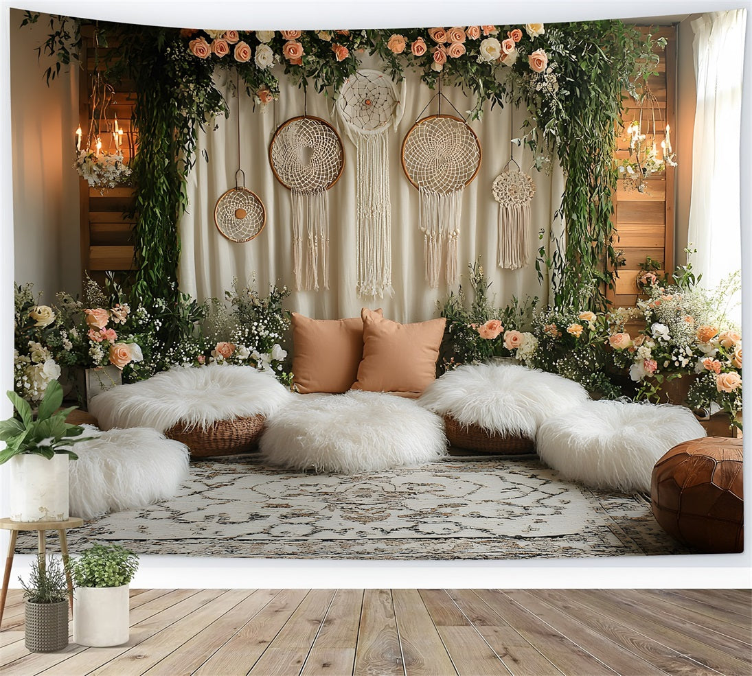 Bohemian Living Room Dreamcatcher Backdrop UK RR8-478