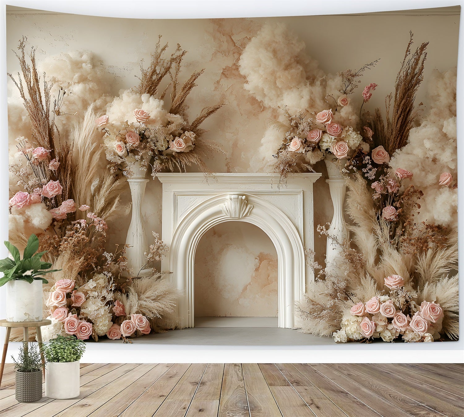 Boho Romantic Rose Hay Decorative Backdrop UK RR8-479