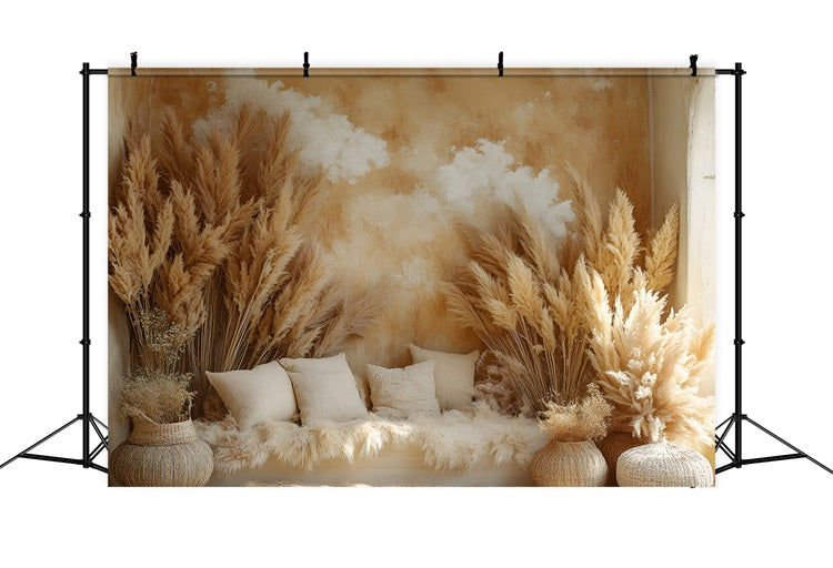 Bohemian Sunny Warm Hay Decor Backdrop UK RR8-480