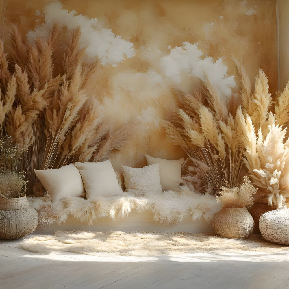 Bohemian Sunny Warm Hay Decor Backdrop UK RR8-480