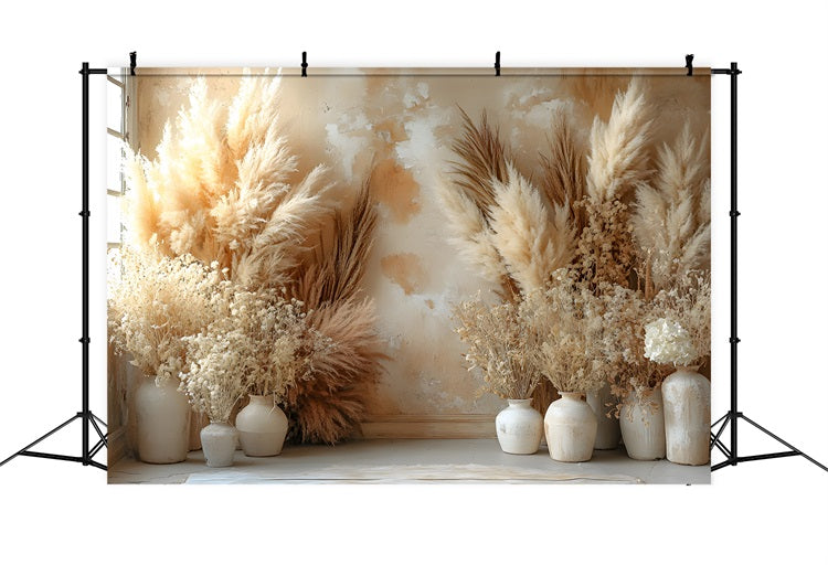 Rustic Sunshine Pampas Boho Backdrop UK RR8-481