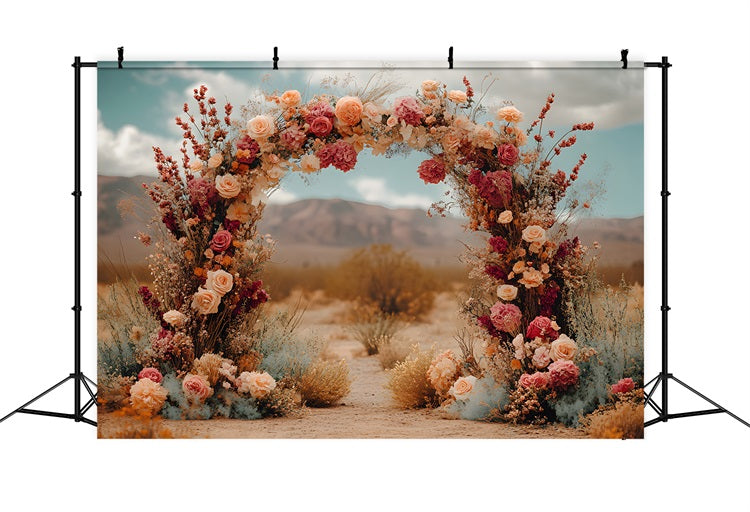 Desert Floral Arch Bohemian Backdrop UK RR8-484