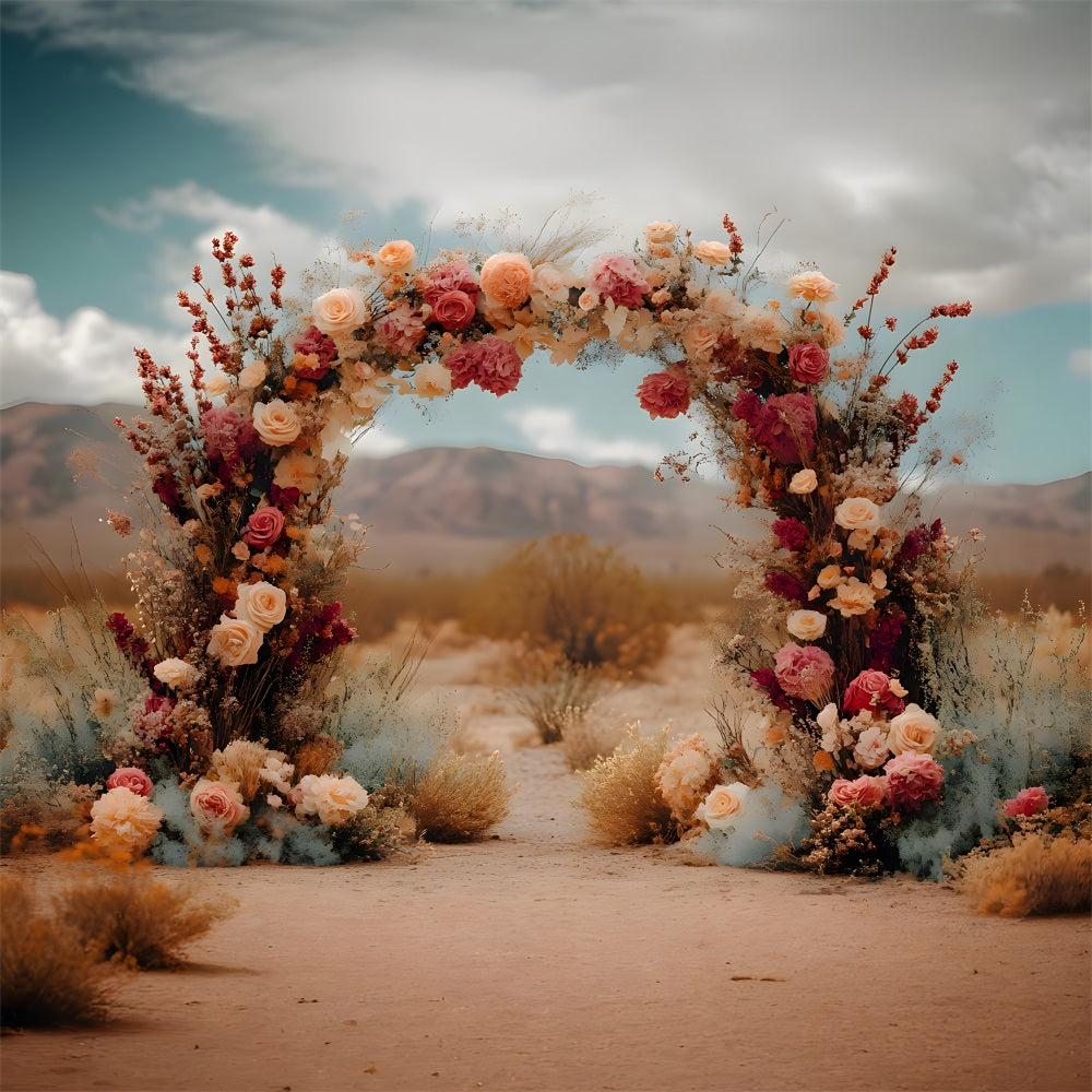 Desert Floral Arch Bohemian Backdrop UK RR8-484