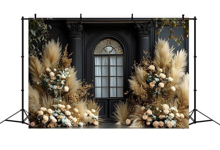 Luxurious Pampas Boho Window Backdrop UK RR8-487