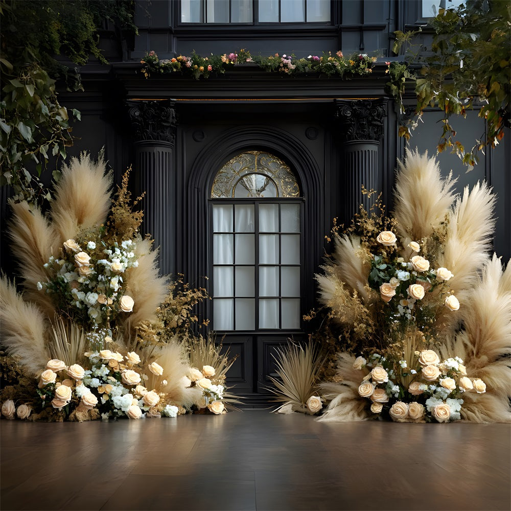 Luxurious Pampas Boho Window Backdrop UK RR8-487