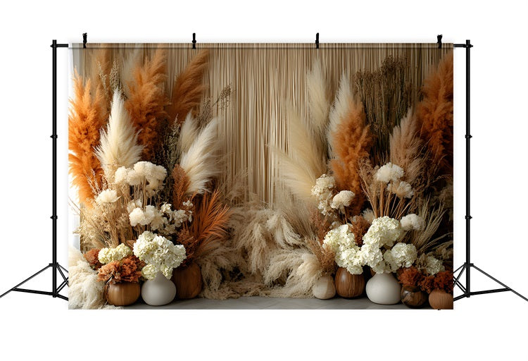 Boho Chic Pampas Window Backdrop UK RR8-490