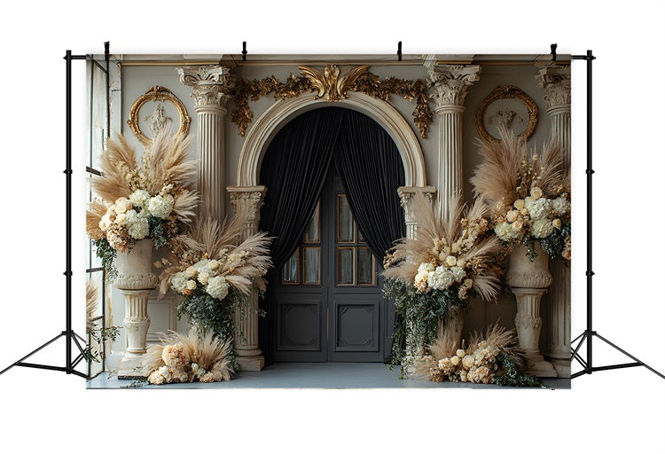 Vintage Desert Romance Floral Arch Boho Backdrop UK RR8-495