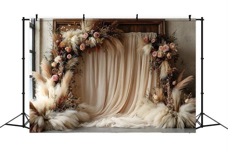 Golden Hour Boho Gorgeous Floral Backdrop UK RR8-498