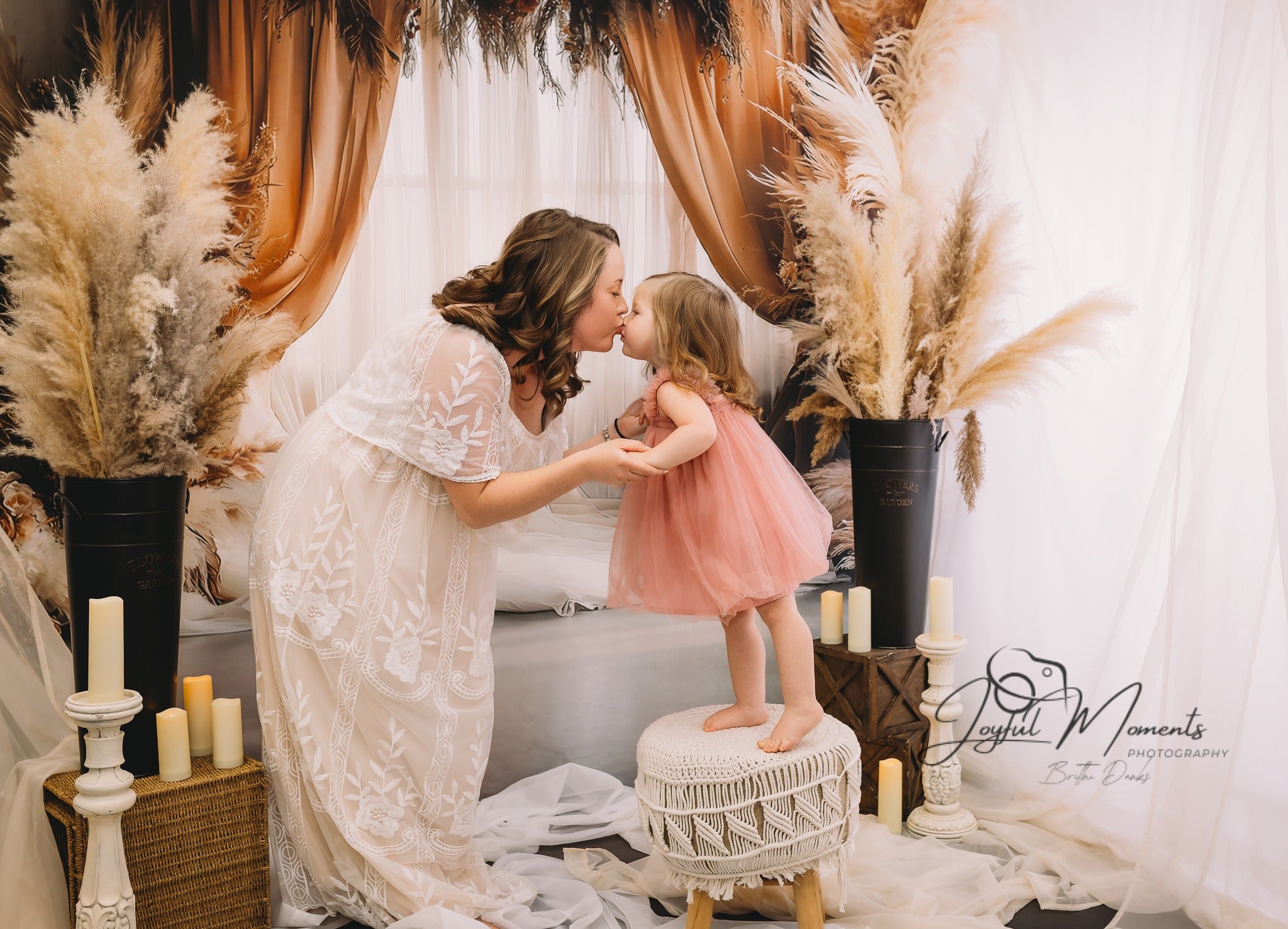 Dreamy Dusty Rose Pampas Boho Backdrop UK RR8-499