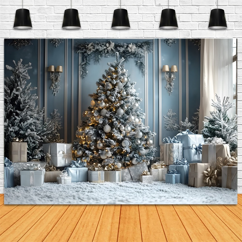 Christmas Glowing Tree Gift Boxes Backdrop UK RR8-50