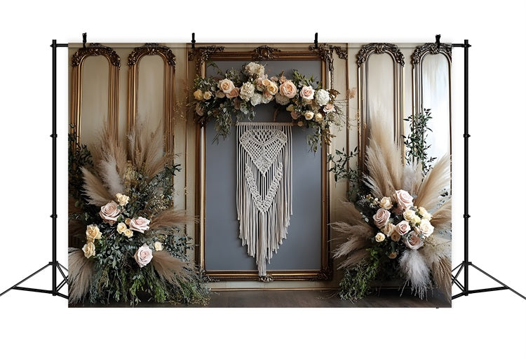 Natural Woven Macramé Boho Chic Backdrop UK RR8-500