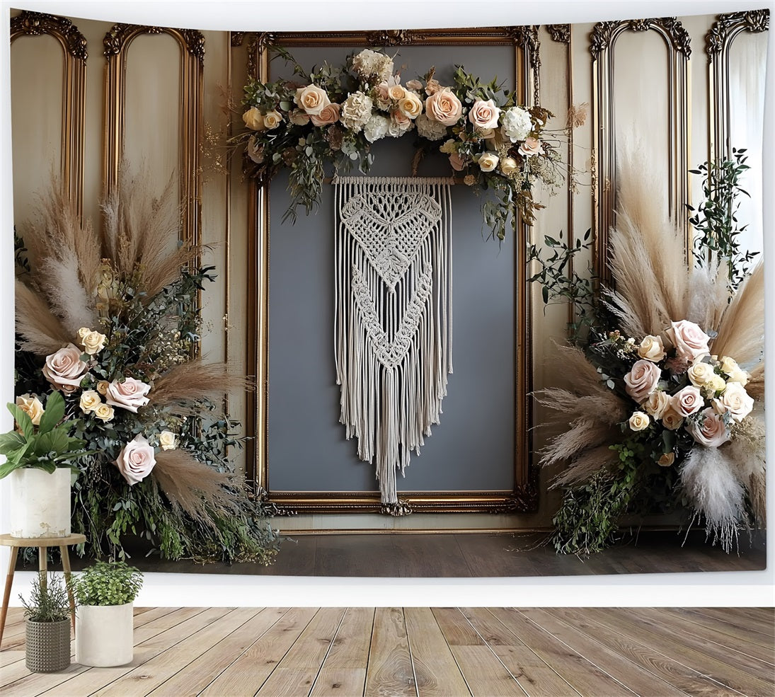 Natural Woven Macramé Boho Chic Backdrop UK RR8-500