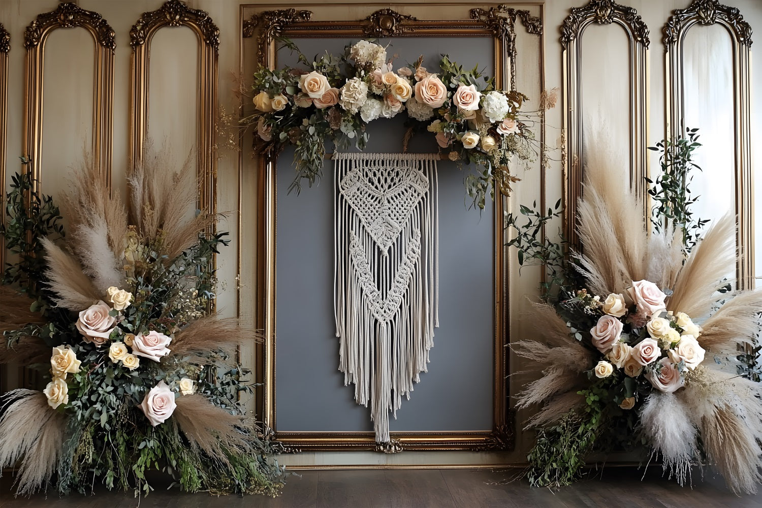 Natural Woven Macramé Boho Chic Backdrop UK RR8-500