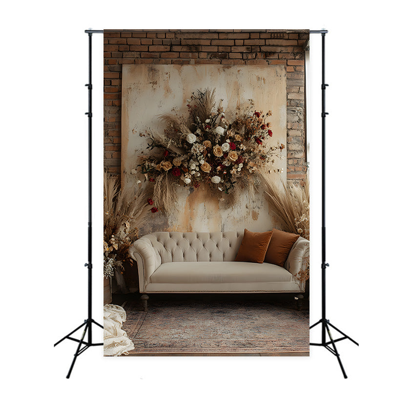 Classic Boho Cozy Lounge Area Backdrop UK RR8-509