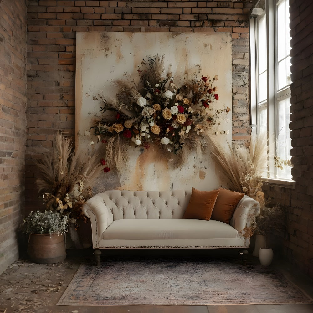 Classic Boho Cozy Lounge Area Backdrop UK RR8-509