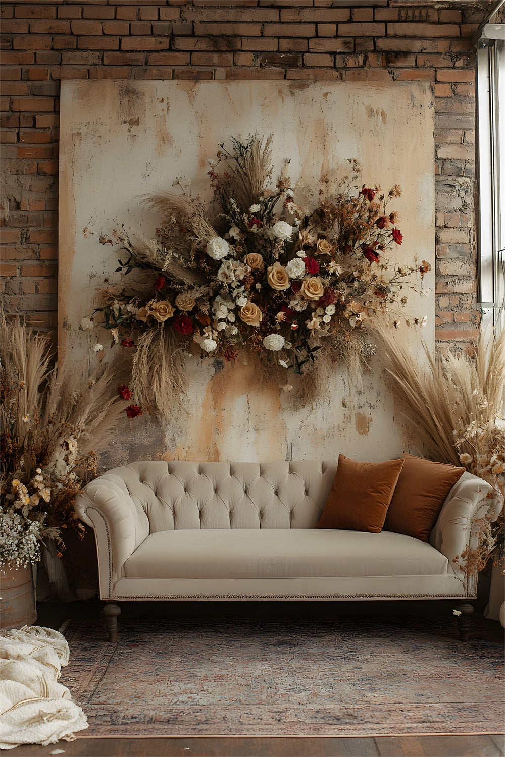 Classic Boho Cozy Lounge Area Backdrop UK RR8-509